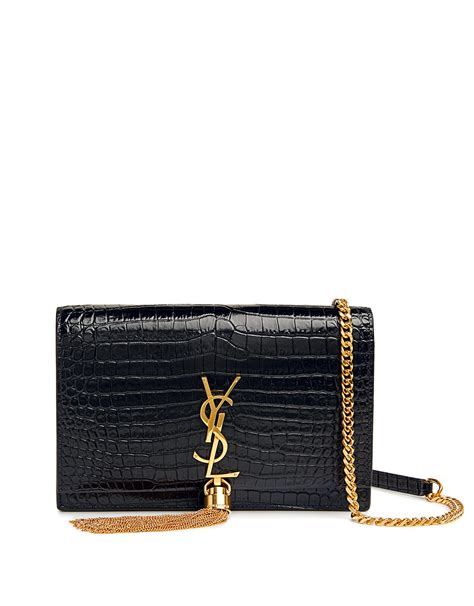 Saint Laurent Small Kate Crocodile